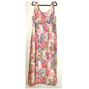 Watercolor Maxi Dress 2x ~ floral ~ soft & flowy